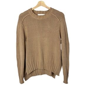 360 Cashmere Sweaters Camel Brown Crew Neck Pullover Sweater M